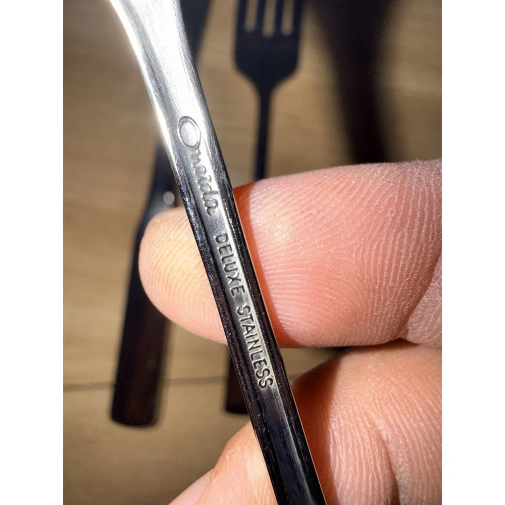 Oneida Stainless Modern Antique Serving Spoon Knife Fork 3 Pieces‎